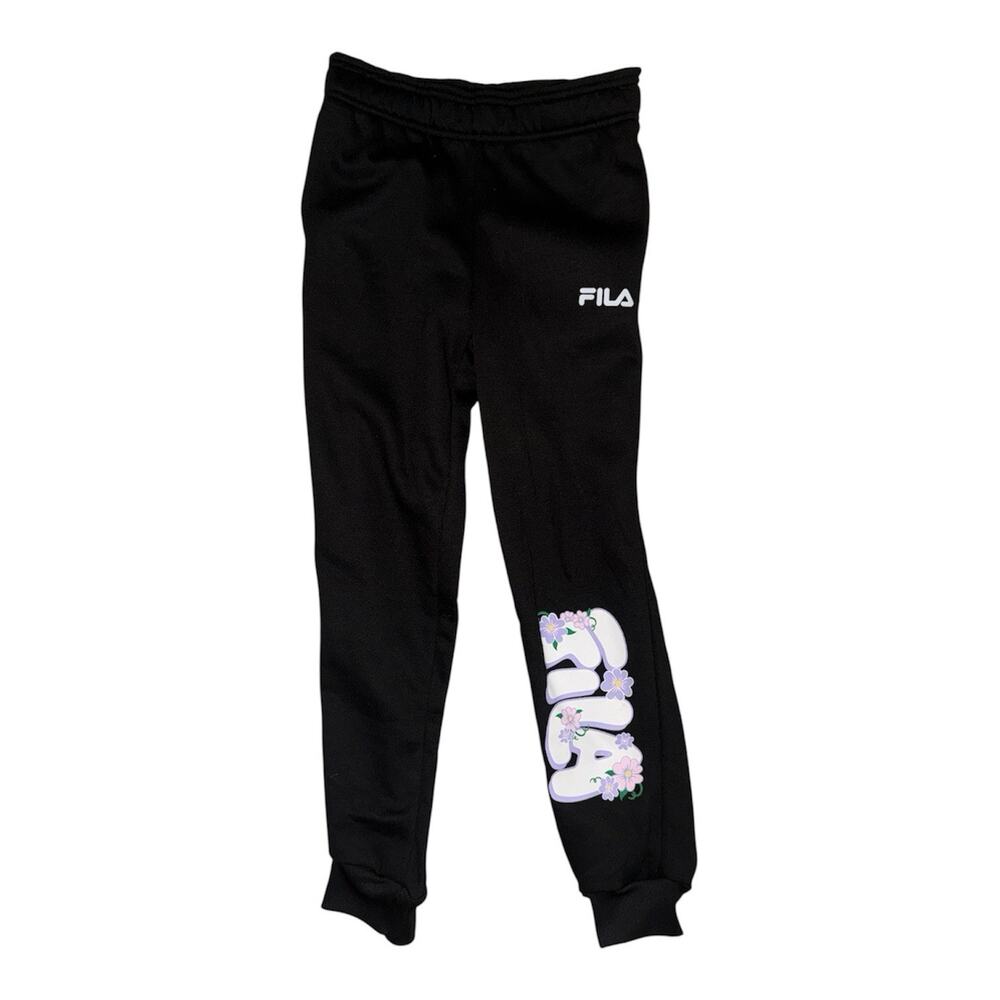 2 Pack Girls Fila Fleece Pant Wide Leg/Floral Fila Jogger NWT Size 10